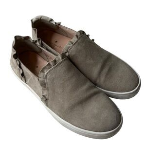 Kate Spade‎ New York Lilly Suede Slipon Ruffled Sneaker Sz 8.5